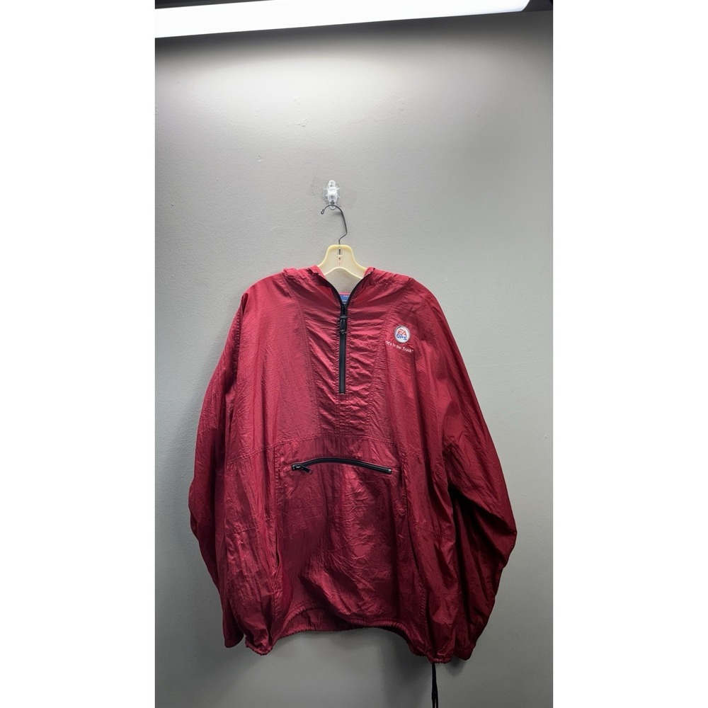 Port Authority EA Ops It's in the Truck Red Nylon Anorak Pullover Jacket XL